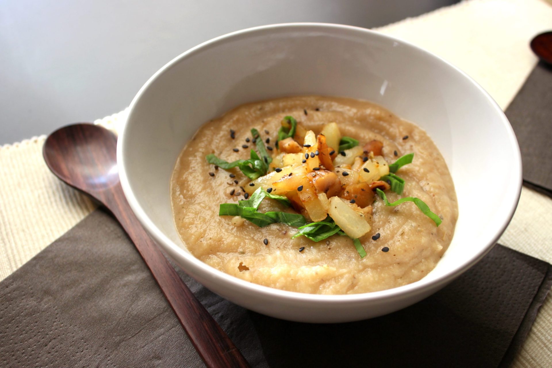 Soupe de panais, poire et châtaigne