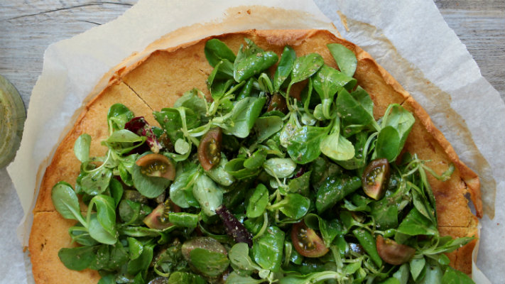 Galette végétale à la farine de pois chiche 