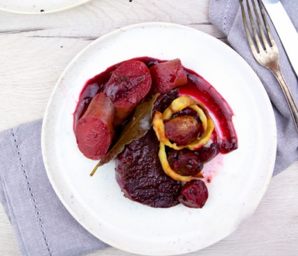 Beet bourguignon au seitan 
